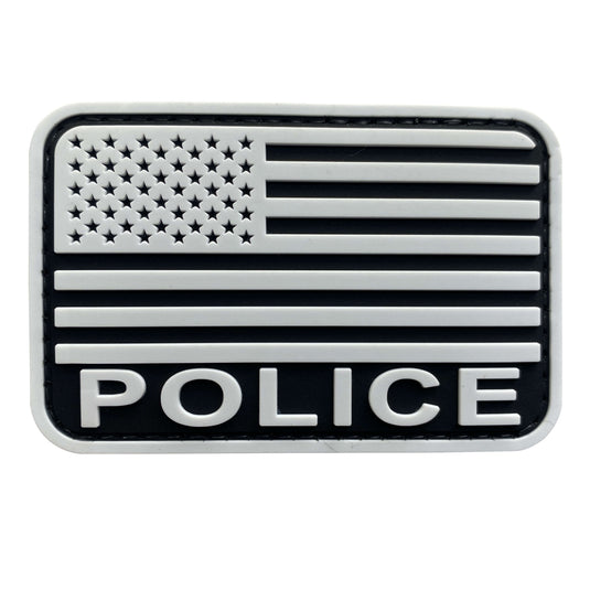 uuKen 3x2 inches Small US American Flag Police Patch 2x3 inches Forward and Reverse Arm Shoulder with Hook Fastener Back for Tactical Cap Hat  Vests Bags Backpacks
