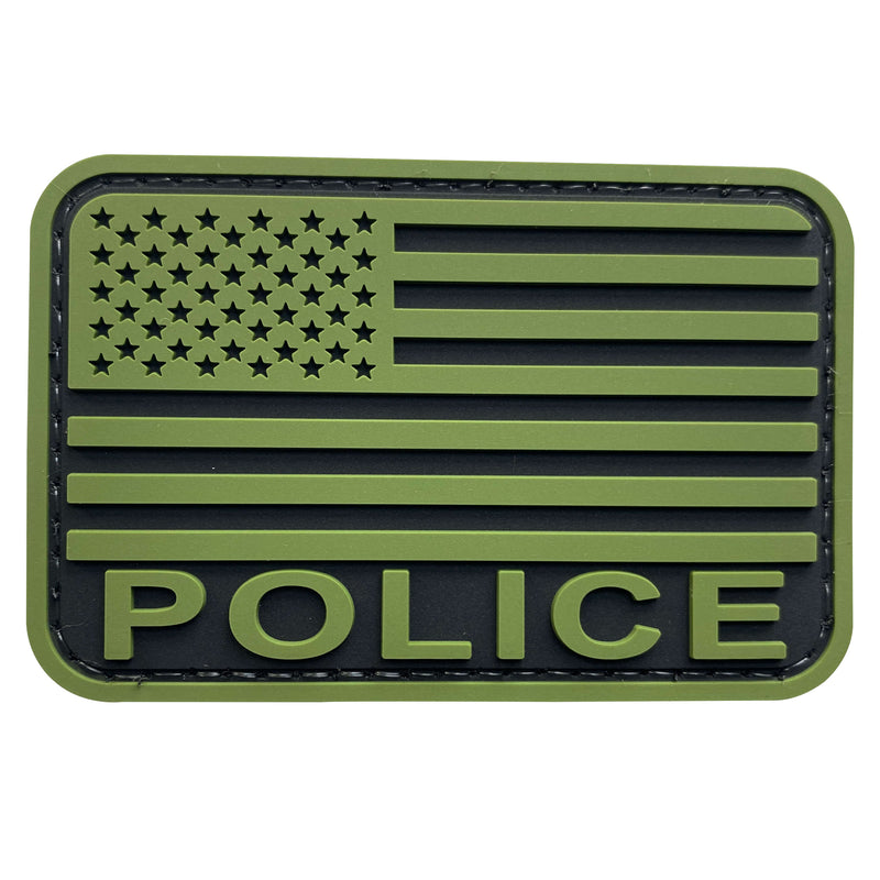 Load image into Gallery viewer, uuKen 3x2 inches Small US American Flag Police Patch 2x3 inches Forward and Reverse Arm Shoulder with Hook Fastener Back for Tactical Cap Hat  Vests Bags Backpacks
