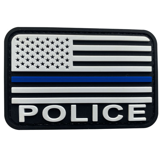 uuKen Thin Blue Stripe Police USA American Flag Patch Hook Back for Tactical Vest Bags Plate Carrier Uniforms Shoulders Backpacks Jackets