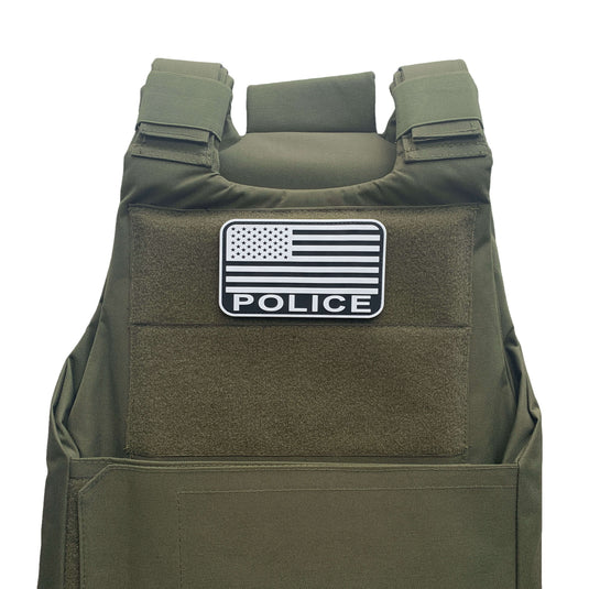 uuKen 5x3 inches Large US American Flag Police Patch 3x5 inch Hook Backed for Tactical Vest Plate Carrier Uniforms and Bags Backpacks