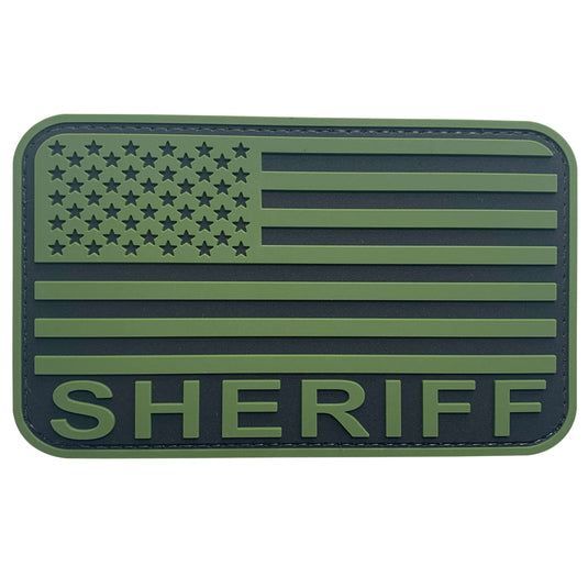uuKen 5x3 inches Big PVC Rubber Police Deputy Sheriff American Flag Patch with Hook Fastener Back 3x5 inch for Tactical Vest Uniform Jackets Clothing