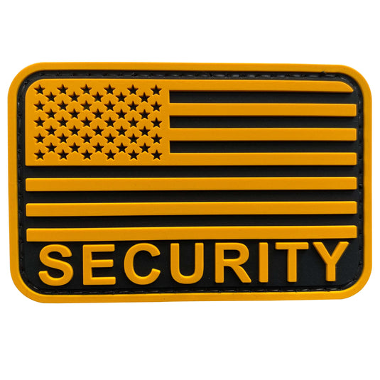 uuKen 3x2 inches Small Security Officer US American Flag Morale Patches 2x3 inch with Hook Backing for Tactical Hat Cap Uniform Clothing Shoulder Vests