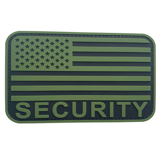 uuKen 5x3 inches Large Security Officer American Flag Patches 3x5 inch with Hook Backing for Tactical Morale Hat Cap Uniform Clothing Shoulder Vests
