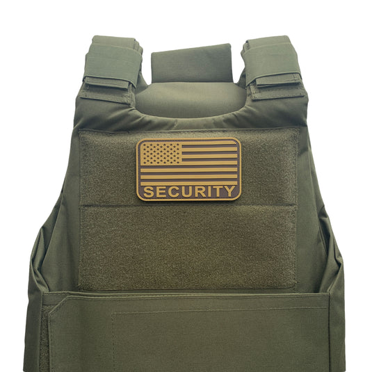 uuKen 5x3 inches Large Security Officer American Flag Patches 3x5 inch with Hook Backing for Tactical Morale Hat Cap Uniform Clothing Shoulder Vests