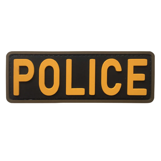 uuKen 4x1.4 inches Small PVC Rubber Police Patch Hook Fastener Back for Tactical Vest and Molle Backpacks