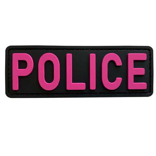 uuKen 4x1.4 inches Small PVC Rubber Police Patch Hook Fastener Back for Tactical Vest and Molle Backpacks