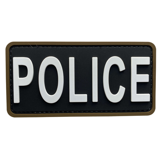 uuKen 4x2 inches Small PVC Police Officer Patches 2x4 inches with Hook Backing for State City Tactical Vest and Jackets