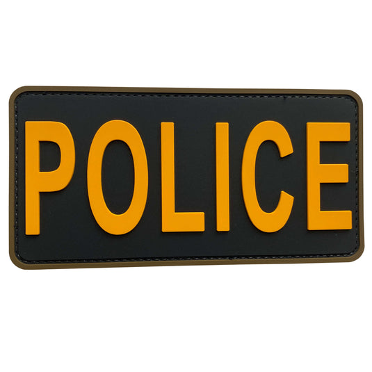 uuKen 6x3 inches Big Size PVC Police Vest Patch 3x6 inch Hook Backing State Police Department Officer Patch for Tactical Vest Airsoft Bag and Backpacks