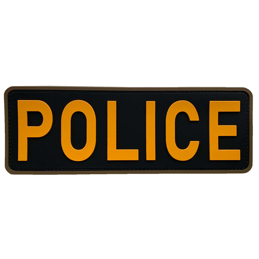uuKen 8.5x3 inches Large PVC Police Patch 3x8.5 inch Hook Fastener Back for Military Tactical Vest Combat Plate Carrier Law Enforcement Security