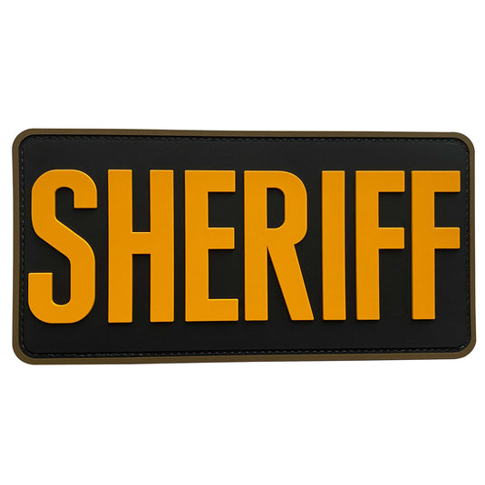 uuKen 8x4 inches Large PVC Sheriff Patch with Hook Back 4x8 inch for Big Tactical Vests Uniforms Clothing
