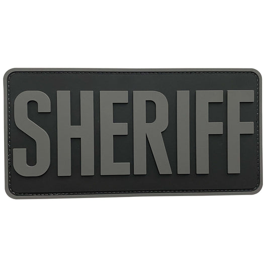 uuKen 8x4 inches Large PVC Sheriff Patch with Hook Back 4x8 inch for Big Tactical Vests Uniforms Clothing