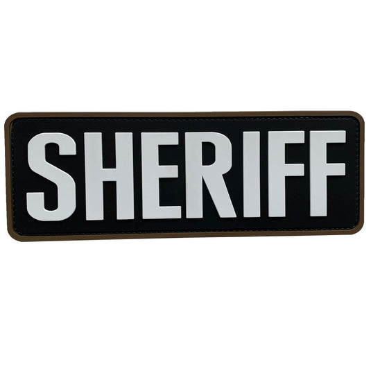 uuKen 8.5x3 inches Large PVC Rubber Sheriff Morale Patch Hook Fastener Back 3x8.5 inch for Tactical Vests and Clothing