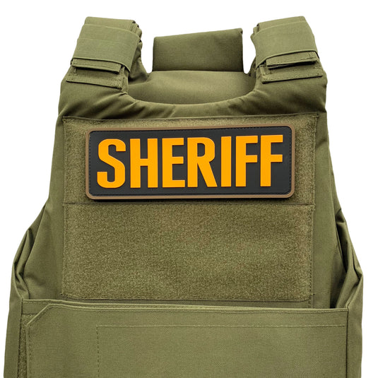 uuKen 8.5x3 inches Large PVC Rubber Sheriff Morale Patch Hook Fastener Back 3x8.5 inch for Tactical Vests and Clothing