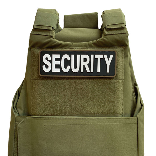 uuKen 8.5x3 inches Large Security Officer Tactical Morale Patches with Hook Fastener Backing for Tactical Vest Plate Carrier Uniforms Clothing Jackets Back Panel Law Enforcement