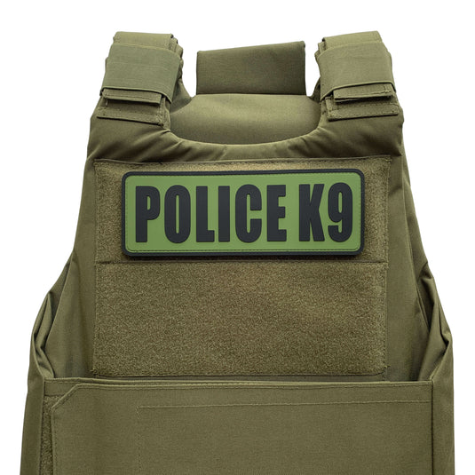 uuKen Large 8.5x3 inches PVC Rubber Military Tactical Police K9 Vest Patch with Hook Fastener Back for Tactical Vest Plate Carrier Enforcement