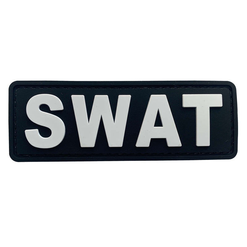 Load image into Gallery viewer, uuKen Black and White PVC Rubber SWAT Team Officer Police Operator Name Morale Patch for Tactical Vest  Clothing Uniform Plate Carrier Bags Backpacks
