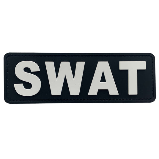 uuKen Black and White PVC Rubber SWAT Team Officer Police Operator Name Morale Patch for Tactical Vest  Clothing Uniform Plate Carrier Bags Backpacks