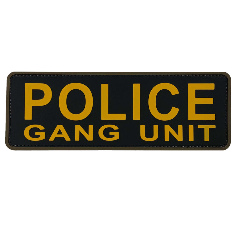 Load image into Gallery viewer, uuKen 8.5x3 inches Large PVC Rubber Police Gang Unit Patch SWAT for Tactical Vest Plate Carrier Uniforms Clothing

