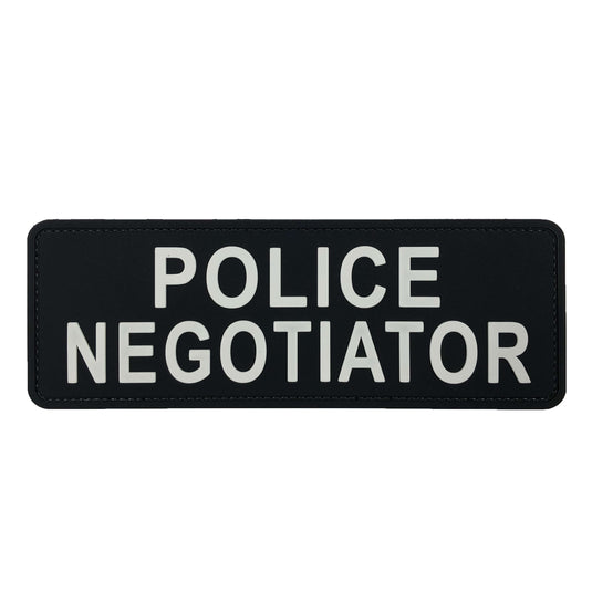 uuKen 8.5x3 inches Large PVC Rubber Police Negotiator Patch SWAT for Tactical Vest Plate Carrier Uniforms Clothing