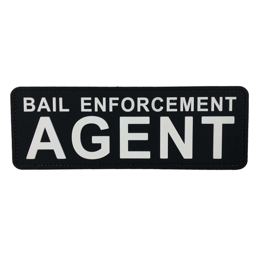 uuKen 8.5x3 inches Large Bail Enforcement Agent Patch with Hook Backing for Enforcement Federal Special Division Agent Tactical Vest Plate Carrier Back Panel