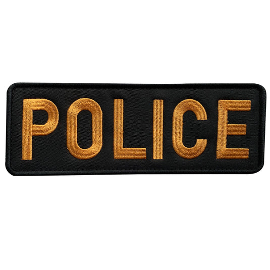 uuKen 8.5x3 inches Large Embroidery Cloth Fabric Police Vest Patch 3x8.5 inch for Military Police Security Tactical Vest Jacket Plate Carrier Back Panel