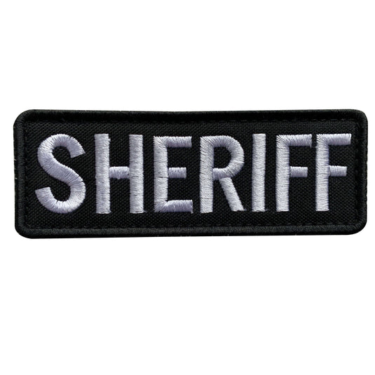 uuKen 4x1.4 inches Small Embroidery County Deputy Sheriff Patch Embroidered Cloth Fabric for Sheriff Officer Department Tactical Vest Jacket Arm Shoulder Uniform Clothing Plate Carrier Back Panel