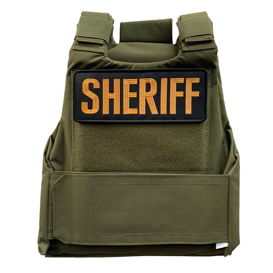 uuKen 10x4 inches Large Embroidery County Deputy Sheriff Dept Patch Embroidery Cloth Fabric 4x10 inch for Law Enforcement Police Sheriff Officer Department Tactical Vest Jacket Uniform Clothing Plate Carrier Back Panel