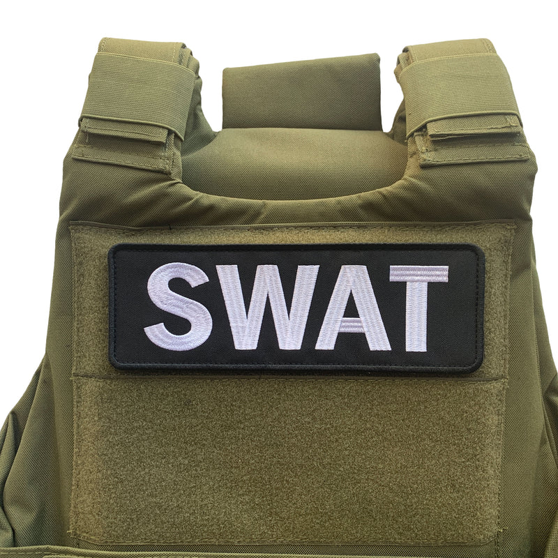Load image into Gallery viewer, uuKen Black and White SWAT Operator Team Embroidered Morale Patches Embroidery Hook Back for Officer Guard Uniforms Vests Jacket Plate Carrier Hat
