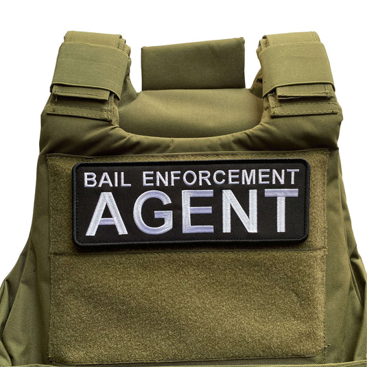 uuKen Embroidery Bail Enforcement Agent Patches with Hook Fastener Back for Tactical Morale Vest Security Plate Carrier Clothing Uniforms