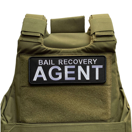 uuKen Embroidered Bail Recovery Agent Patch with Hook Backing for Enforcement Federal Special Division Agent Tactical Vest Plate Carrier Back Panel