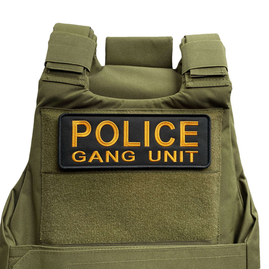 uuKen 8.5x3 inches Large Embroidery Police Gang Unit Patch SWAT for Tactical Vest Plate Carrier Uniforms Clothing