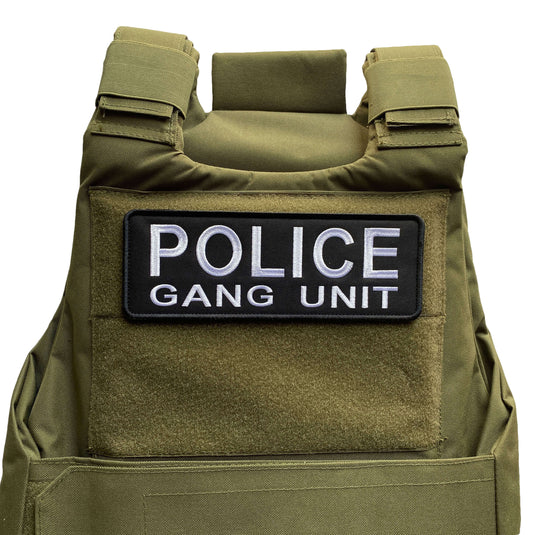 uuKen 8.5x3 inches Large Embroidery Police Gang Unit Patch SWAT for Tactical Vest Plate Carrier Uniforms Clothing