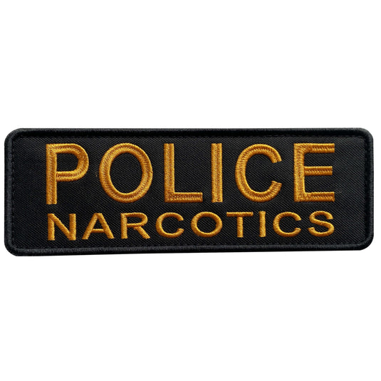 uuKen 6x2 inch Big Embroidery Police Narcotics Unit Patches Hook Backing for Plate Carrier Enforcement Clothing Uniforms Tactical Vest Back Panel