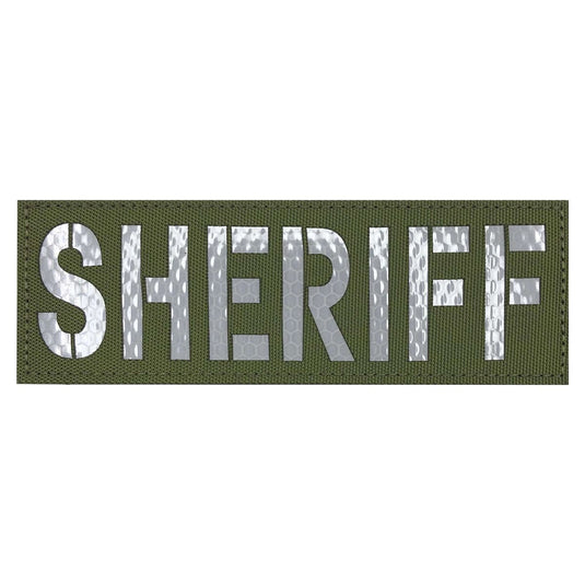 uuKen 6x2 inches Big Reflective Sheriff Patch for Tactical Uniforms or Vests or Service Dog K9 Harness