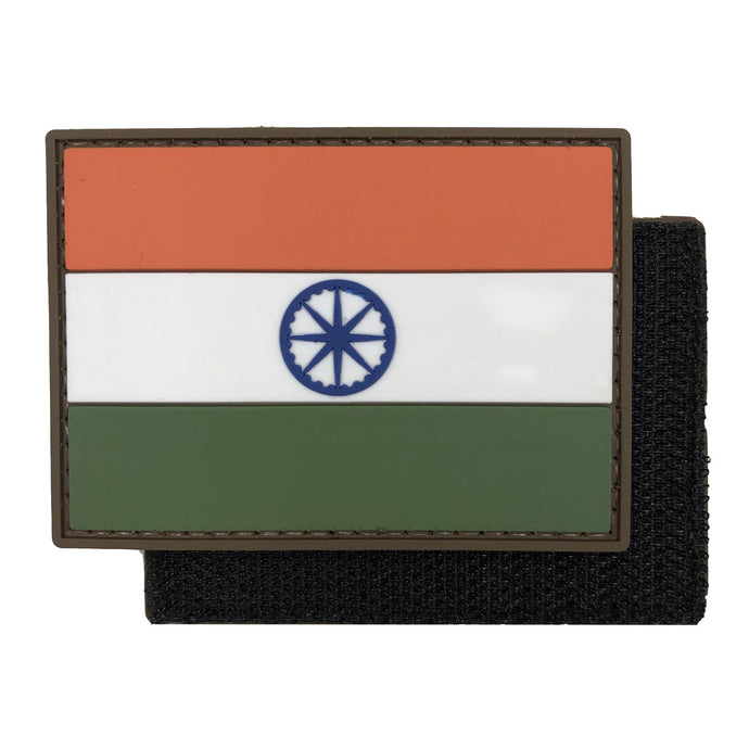 Indian Flag  Military Tactical Morale Patches PVC Patch with Hook Fastener Back for Tactical Cap Hats Tactical Vest Molle Bag Backpacks Plate Carrier