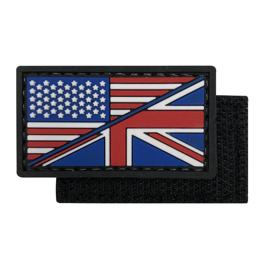 USA and UK Combination Flag PVC Patch Mini Size Military Tactical Morale Patches PVC Patch with Hook Fastener Back for Tactical Cap Hats Tactical Vest Molle Bag Backpacks Plate Carrier