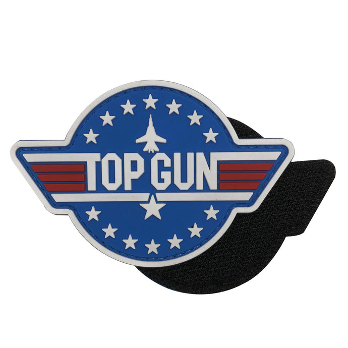 TOP GUN WITH STARS Military Tactical Morale Patches PVC Patch with Hook Fastener Back for Tactical Cap Hats Tactical Vest Molle Bag Backpacks Plate Carrier