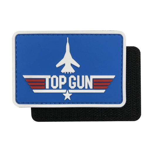 TOP GUN WITH FIGHTER Military Tactical Morale Patches PVC Patch with Hook Fastener Back for Tactical Cap Hats Tactical Vest Molle Bag Backpacks Plate Carrier