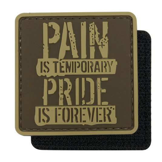 Pain is Temporary,Pride is Forever Military Tactical Morale Patches PVC Patch with Hook Fastener Back for Tactical Cap Hats Tactical Vest Molle Bag Backpacks Plate Carrier