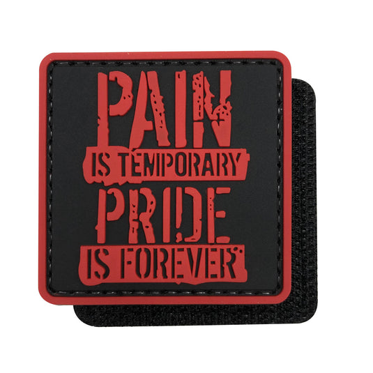 Pain is Temporary,Pride is Forever Military Tactical Morale Patches PVC Patch with Hook Fastener Back for Tactical Cap Hats Tactical Vest Molle Bag Backpacks Plate Carrier