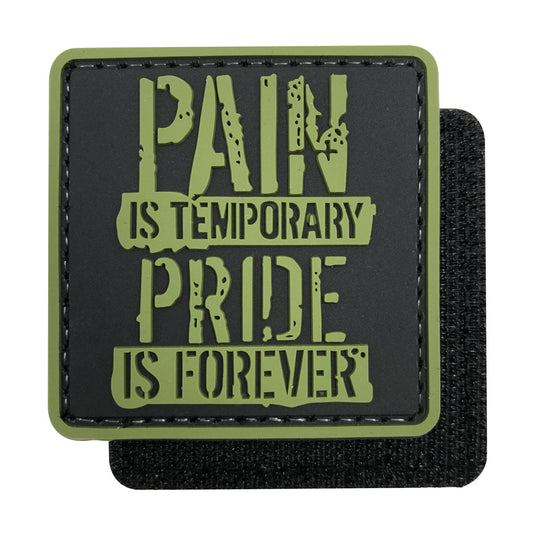 Pain is Temporary,Pride is Forever Military Tactical Morale Patches PVC Patch with Hook Fastener Back for Tactical Cap Hats Tactical Vest Molle Bag Backpacks Plate Carrier