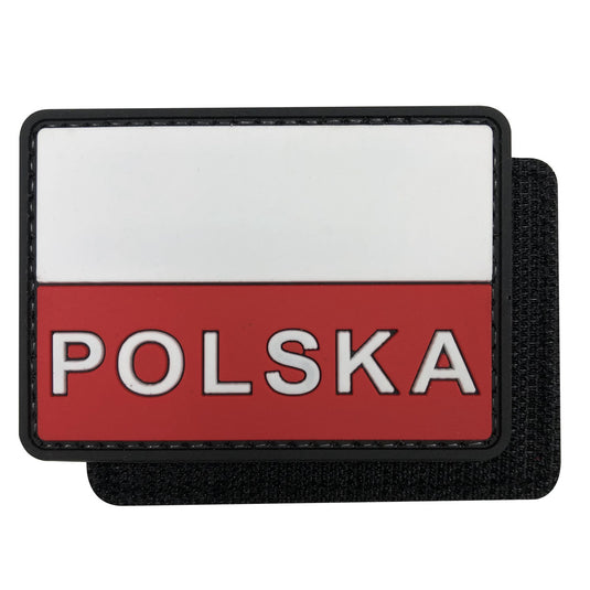 Polish Flag with Polish Text Military Tactical Morale Patches PVC Patch with Hook Fastener Back for Tactical Cap Hats Tactical Vest Molle Bag Backpacks Plate Carrier