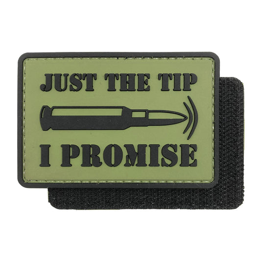 Bullet Just the Tip,I Promise Military Tactical Morale Patches PVC Patch with Hook Fastener Back for Tactical Cap Hats Tactical Vest Molle Bag Backpacks Plate Carrier