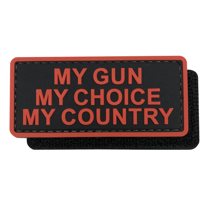 My Gun,My Choice,My Country Military Tactical Morale Patches PVC Patch with Hook Fastener Back for Tactical Cap Hats Tactical Vest Molle Bag Backpacks Plate Carrier