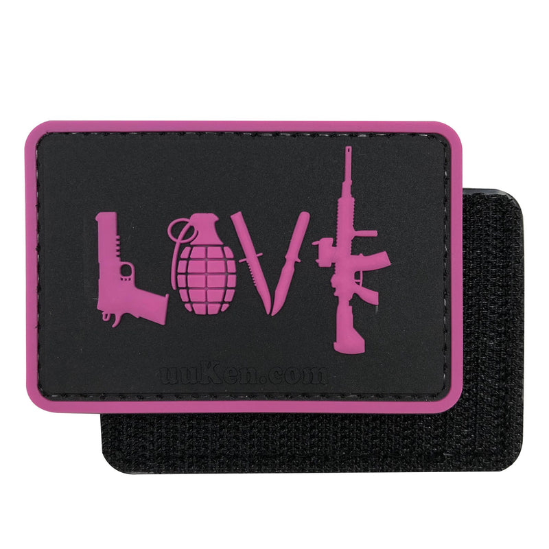 Load image into Gallery viewer, LOVE-Pistol Grenade Knife Rifle Military Tactical Morale Patches PVC Patch with Hook Fastener Back for Tactical Cap Hats Tactical Vest Molle Bag Backpacks Plate Carrier
