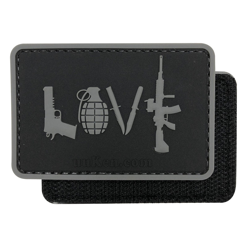 Load image into Gallery viewer, LOVE-Pistol Grenade Knife Rifle Military Tactical Morale Patches PVC Patch with Hook Fastener Back for Tactical Cap Hats Tactical Vest Molle Bag Backpacks Plate Carrier
