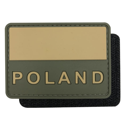 Polish Flag  with Poland Text Military Tactical Morale Patches PVC Patch with Hook Fastener Back for Tactical Cap Hats Tactical Vest Molle Bag Backpacks Plate Carrier