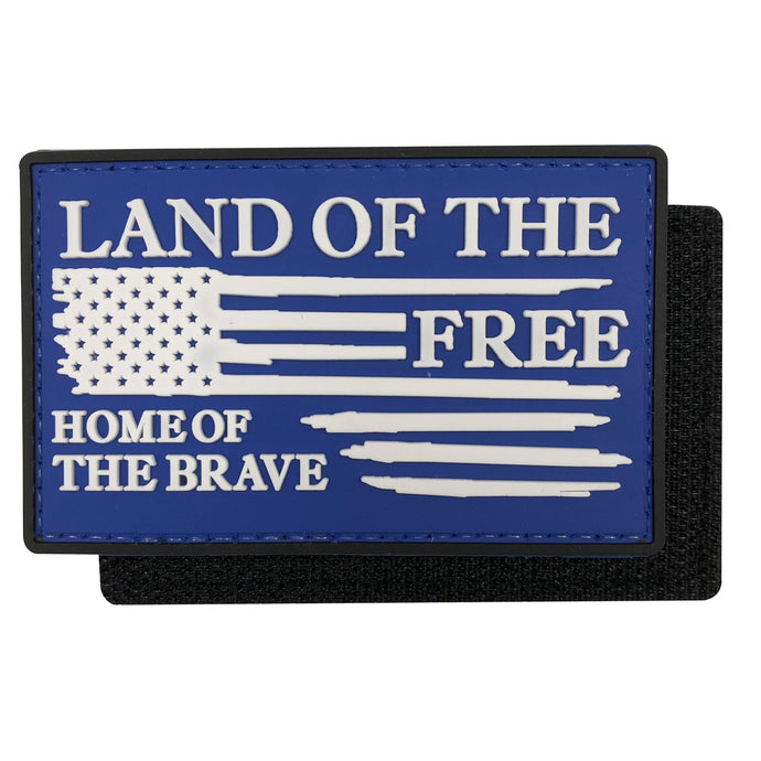 Land of the Free,Home of The Brave Military Tactical Morale Patches PVC Patch with Hook Fastener Back for Tactical Cap Hats Tactical Vest Molle Bag Backpacks Plate Carrier