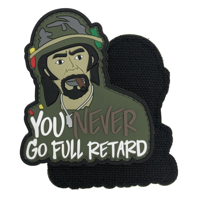 You Never Go Full Retard Military Tactical Morale Patches PVC Patch with Hook Fastener Back for Tactical Cap Hats Tactical Vest Molle Bag Backpacks Plate Carrier