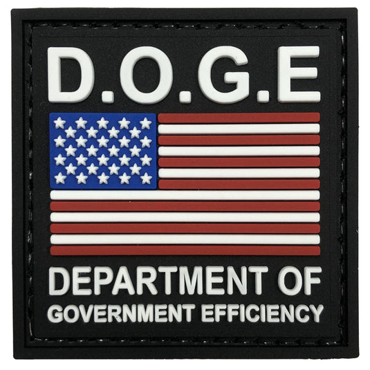 Black DOGE Department of Government Efficiency Tactical Morale Patches US American Patriotic Flag Patches